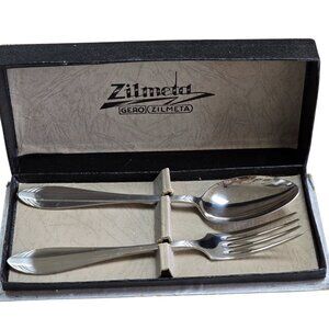 Vintage Zilmeta Gero Stainless Steel Spoon & Fork Set In Box